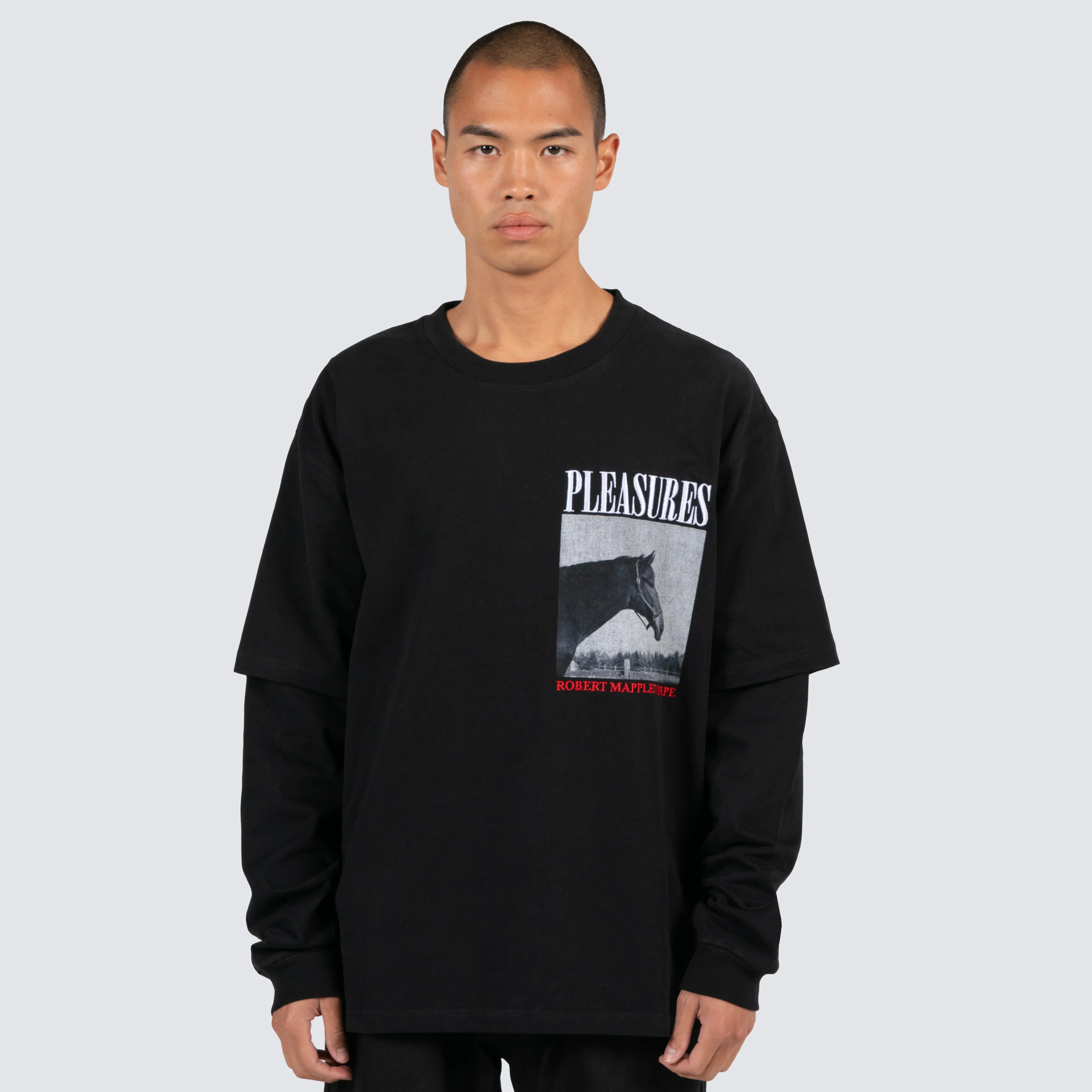 HORSES LAYERED LS TEE