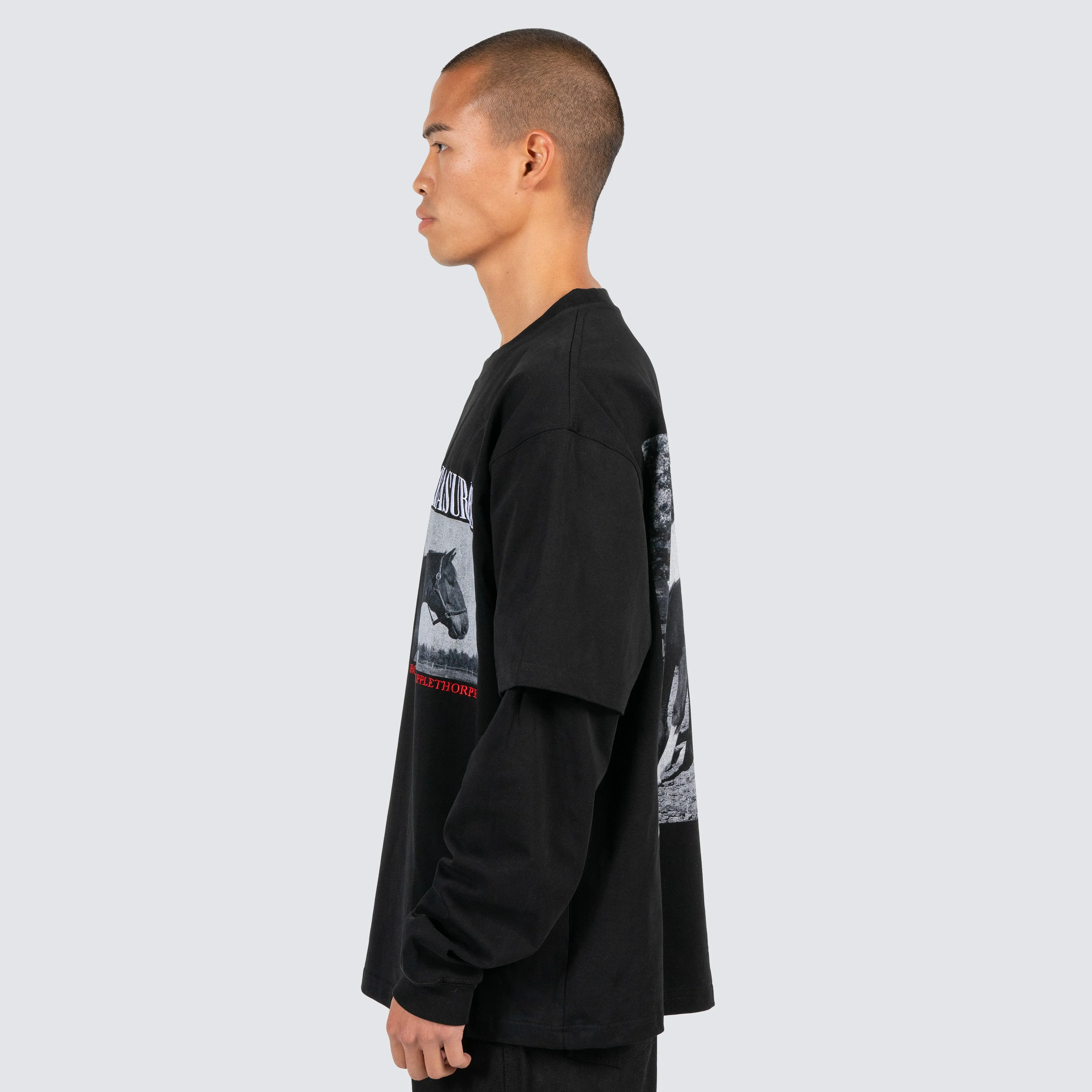 HORSES LAYERED LS TEE