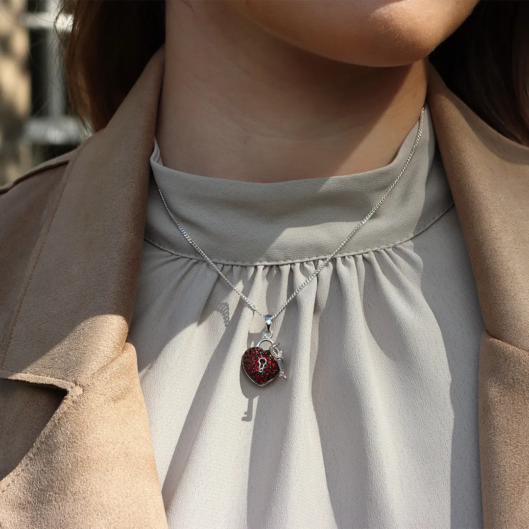 Key To My Heart Pendant in Red