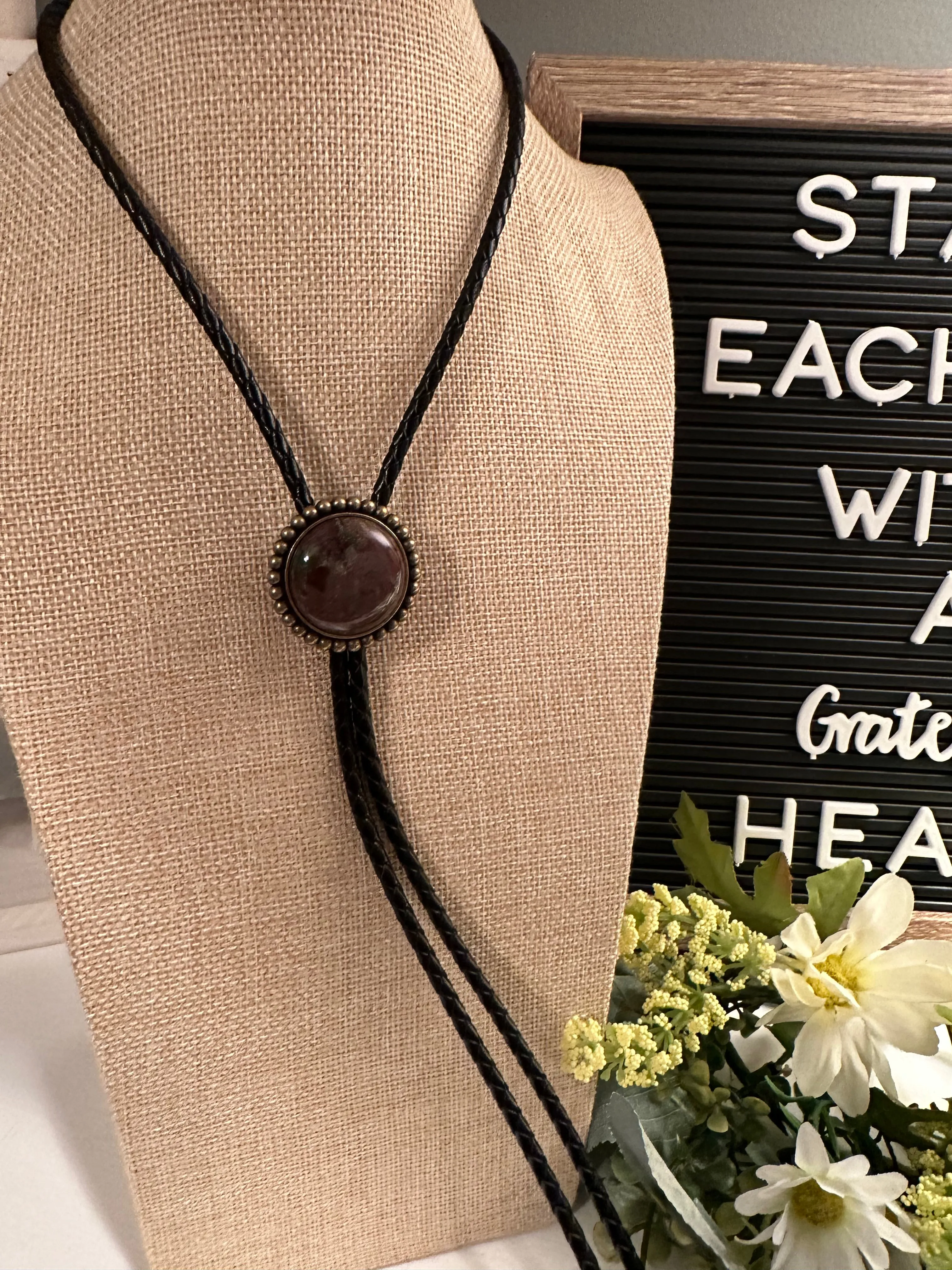 LEATHER BOLO TIE (Item #BL02)