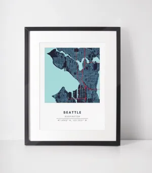 Map Wall Art - Seattle