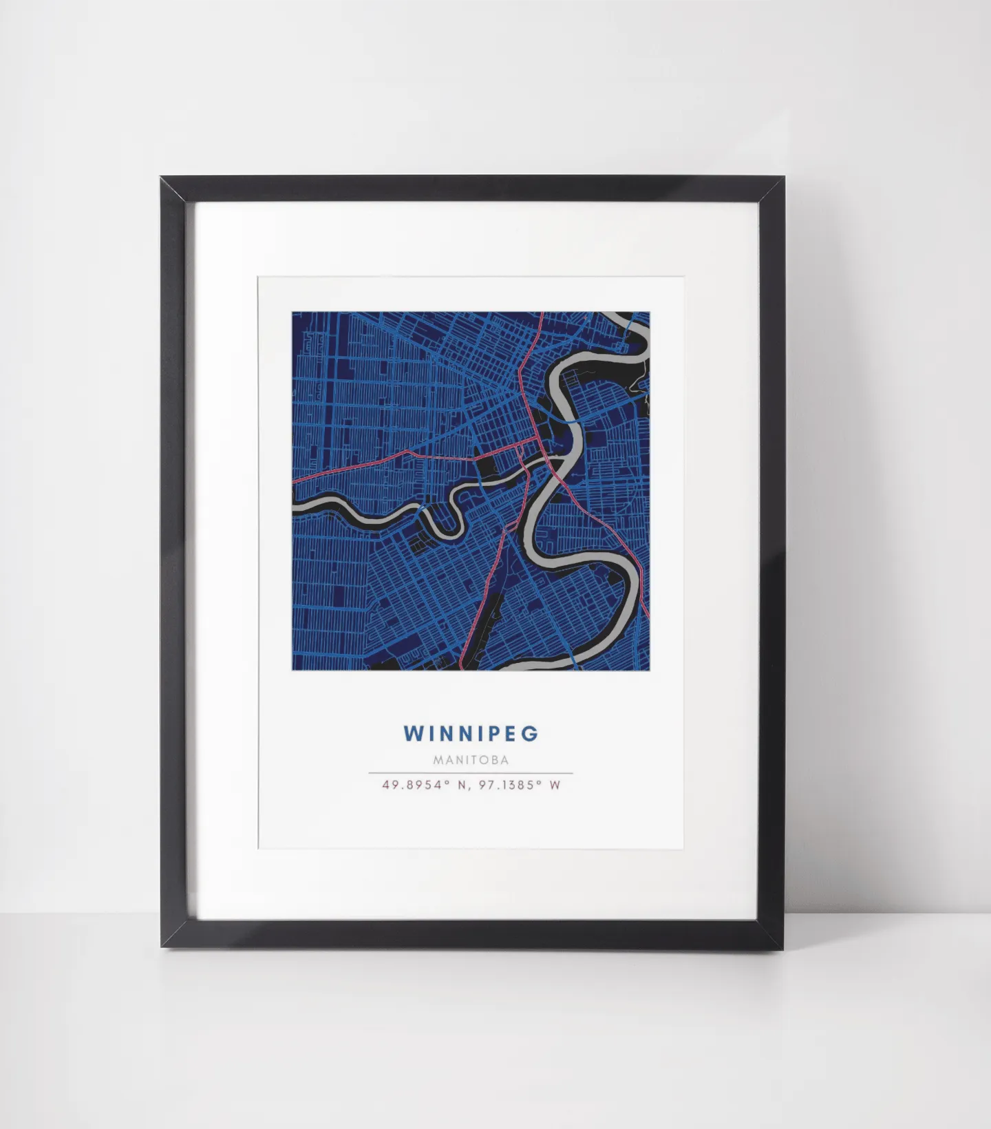 Map Wall Art - Winnipeg