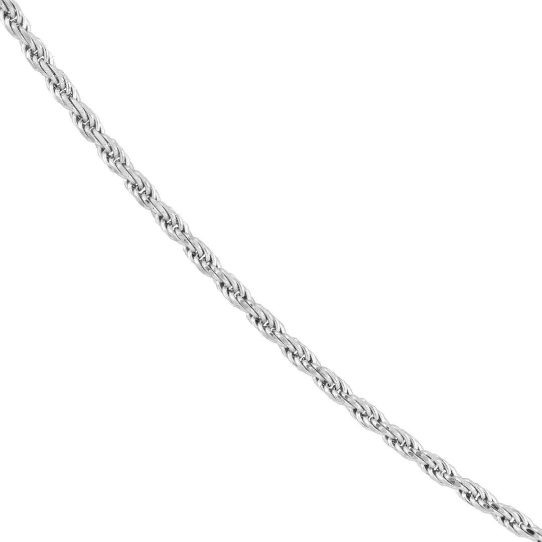 Men's Sterling Silver Rope Chain Necklace, 18 Inches