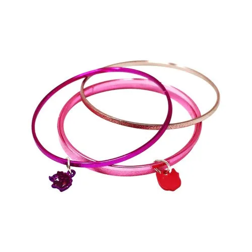 Metallic Charm Bangle Set 4pk