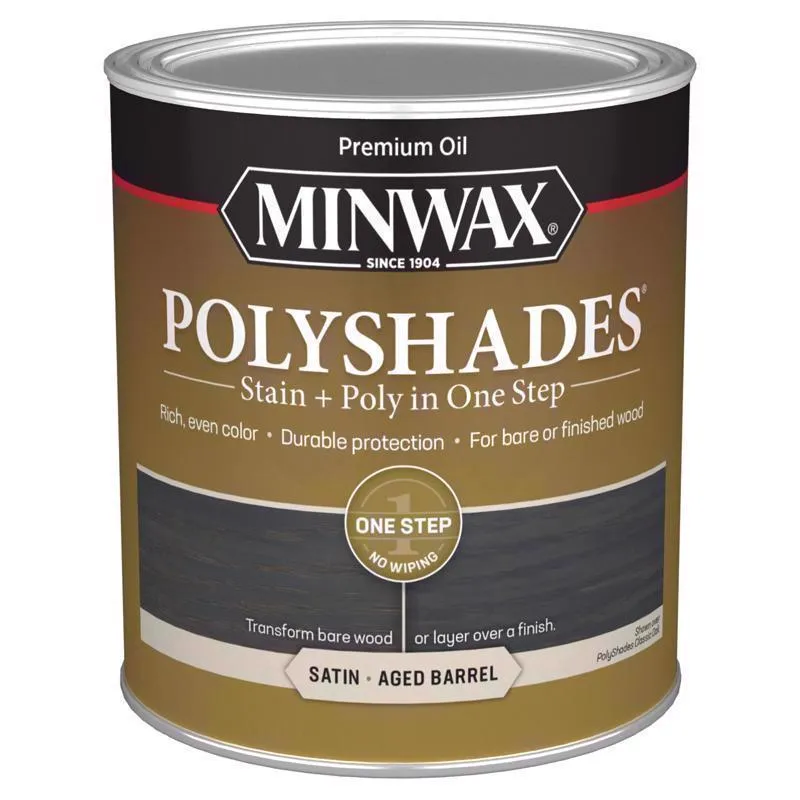 Minwax Polyshades Semi-Transparent Satin Aged Barrel Oil-Based Stain/Polyurethane Finish 1 qt