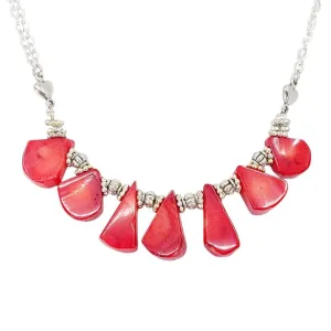 Necklace - Red Coral Abstract Shapes by Tiny Aloha