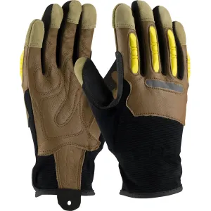 PIP 120-4200/S Goatskin Leather Palm Glove with Leather Back and Finger Impact Protection