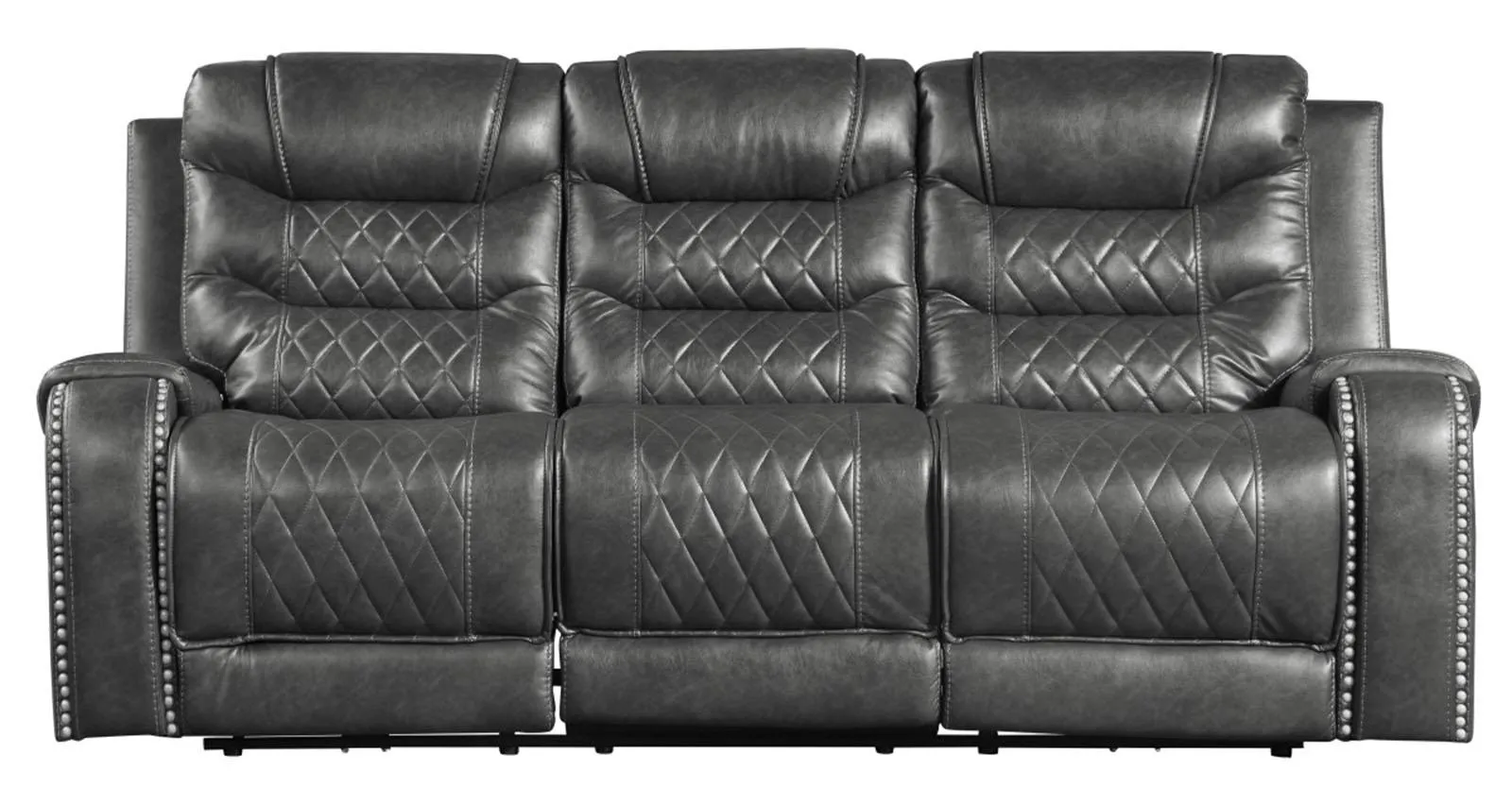 Putnam Double Reclining Sofa with Drop-Down in Gray 9405GY-3