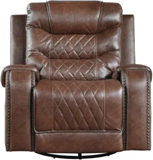 Putnam Swivel Glider Reclining Chair in Brown 9405BR-1