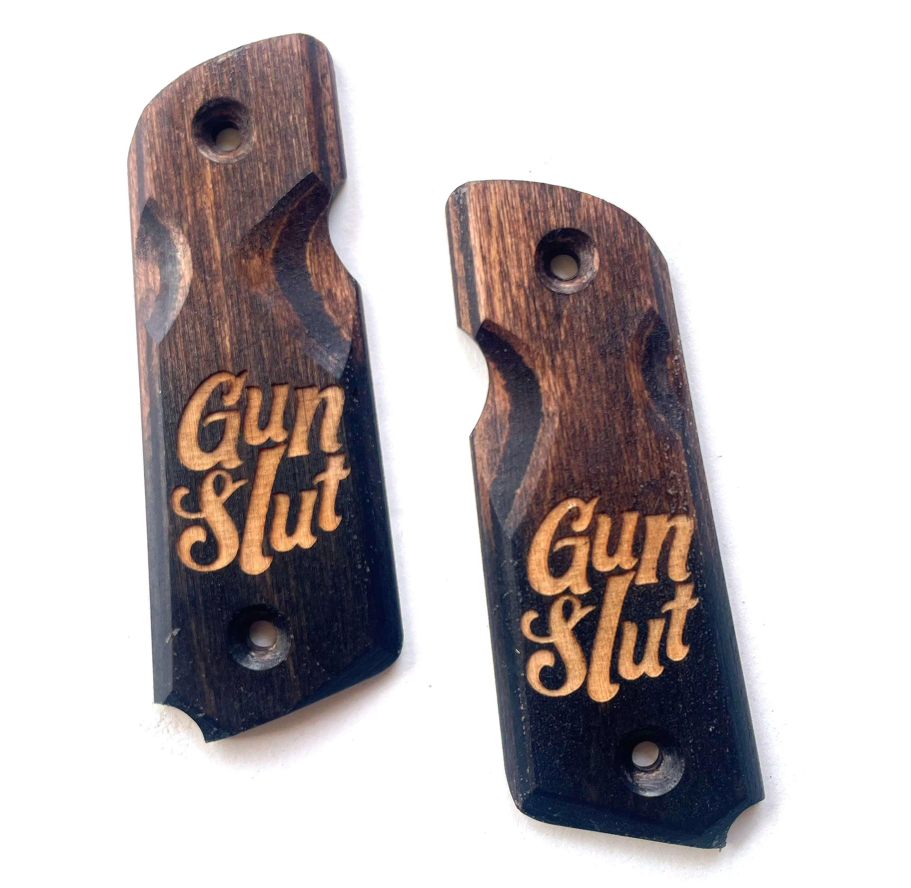 "GUNSLUT" 45-STYLE Grips MOCHA BLAST TO BLACK STAIN