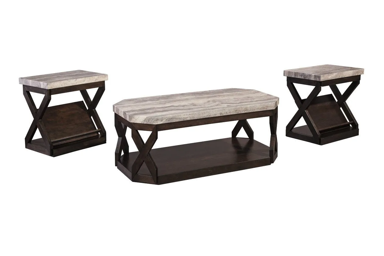 Radilyn Grayish Brown Table (Set of 3)