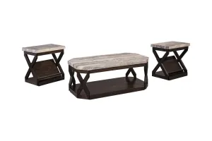 Radilyn Grayish Brown Table (Set of 3)