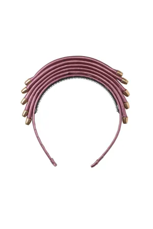 Rainbow Leather Headband - Raspberry