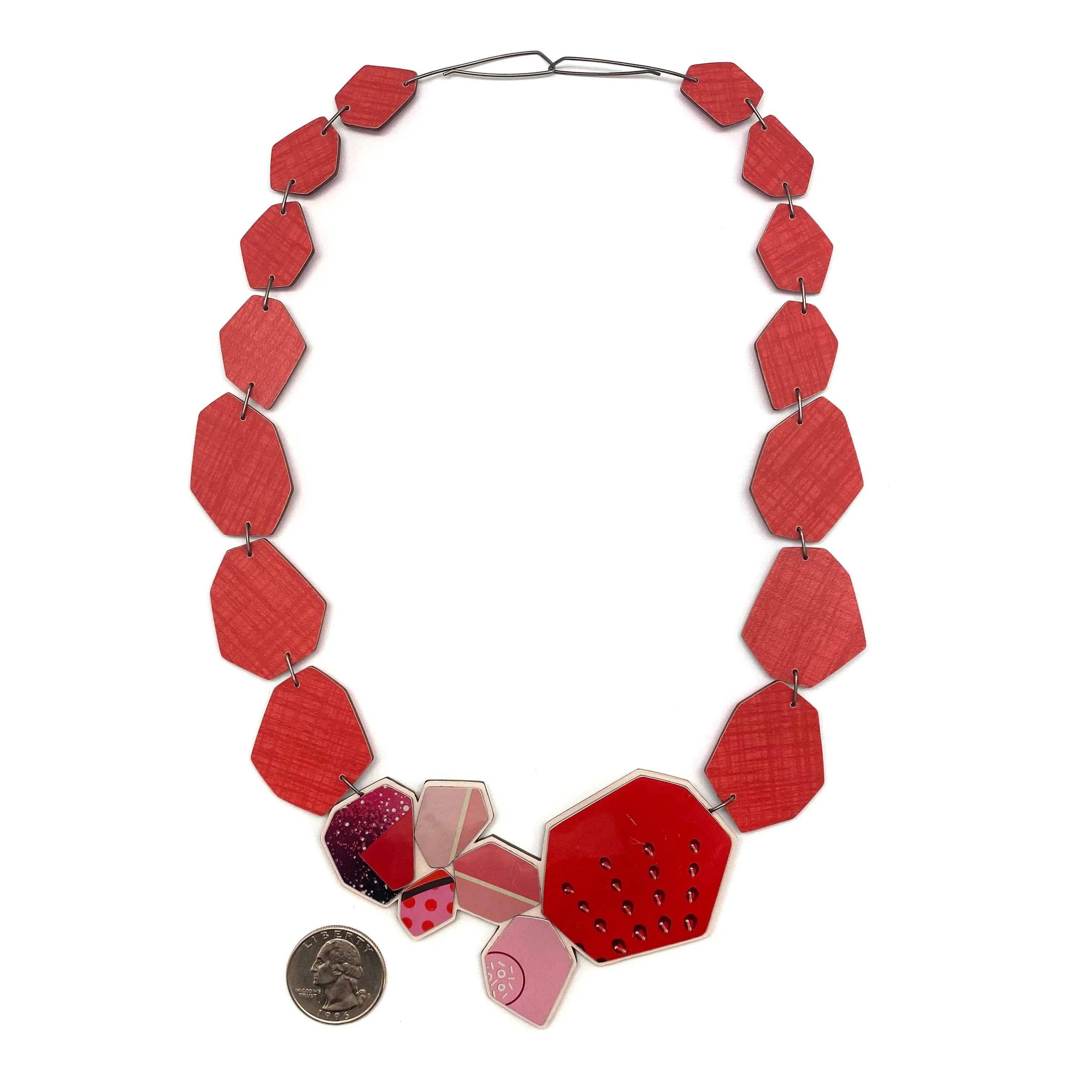 Red Geometric Necklace