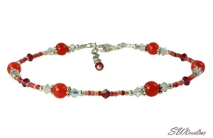 Red Jade Crystal Beaded Anklet