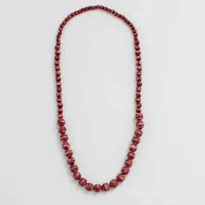 Red Marbled Beaded Zahara Necklace