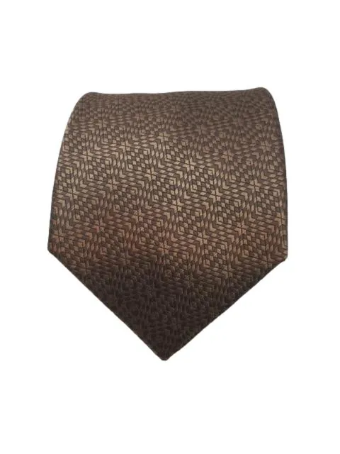 Rich Brown Extra Long Geometric Tie