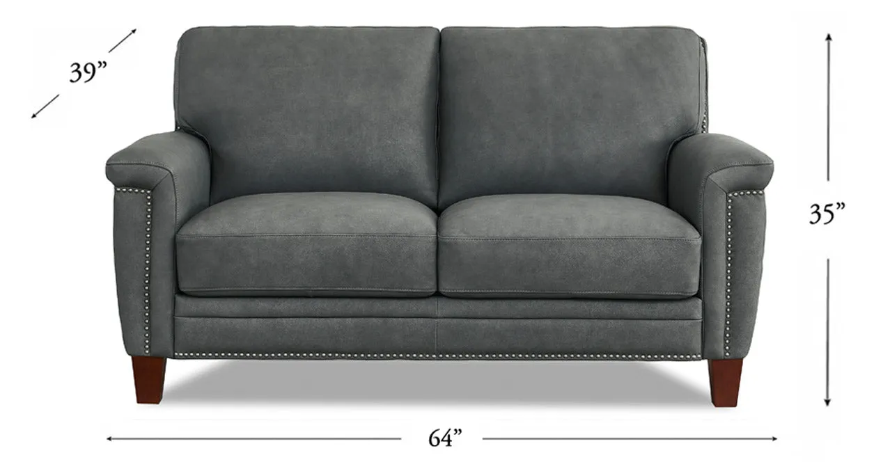 Sherwood Leather Sofa Collection, Charcoal Gray