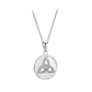 Silver and CZ Trinity Knot Pendant