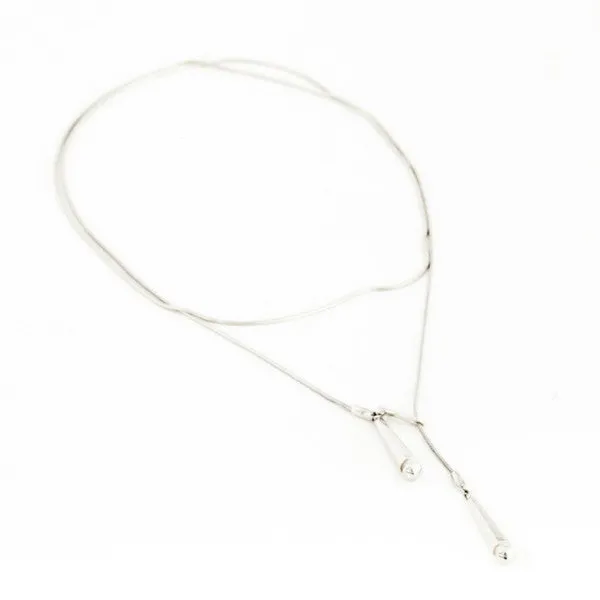 Silver Drop Lariat