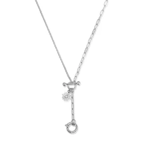 Silver Toggle Lariat 2-way Necklace