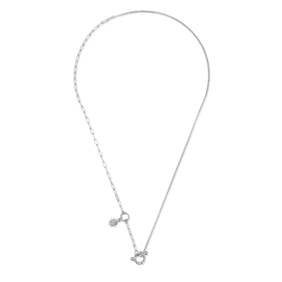 Silver Toggle Lariat 2-way Necklace