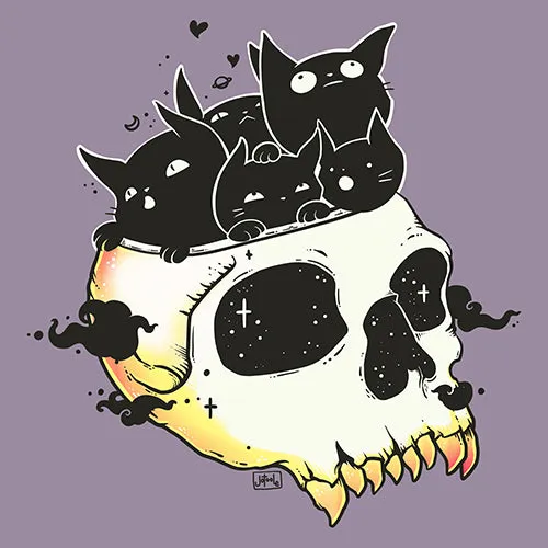 Skull Full Of Cats, Matte Art Print Poster