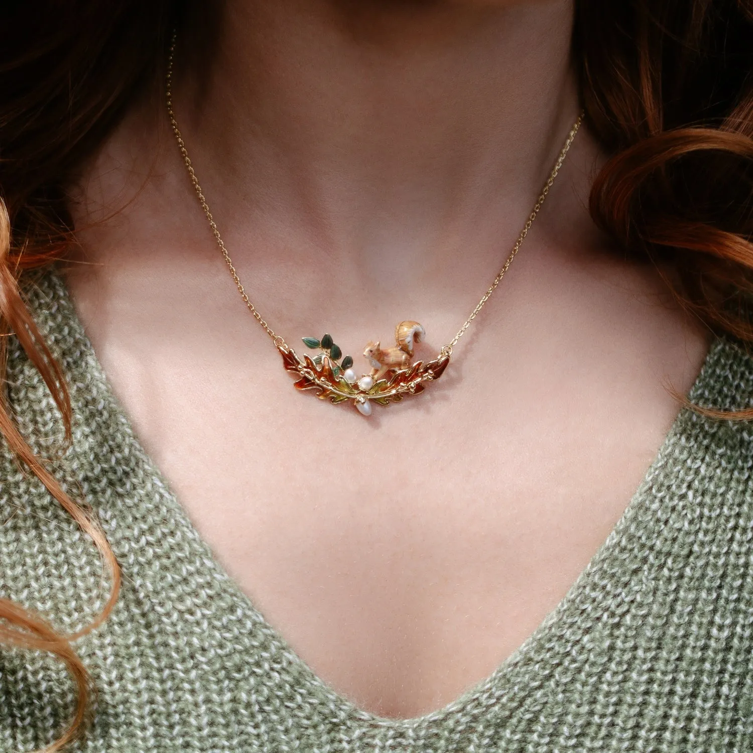 Squirrel & Acorn Necklace