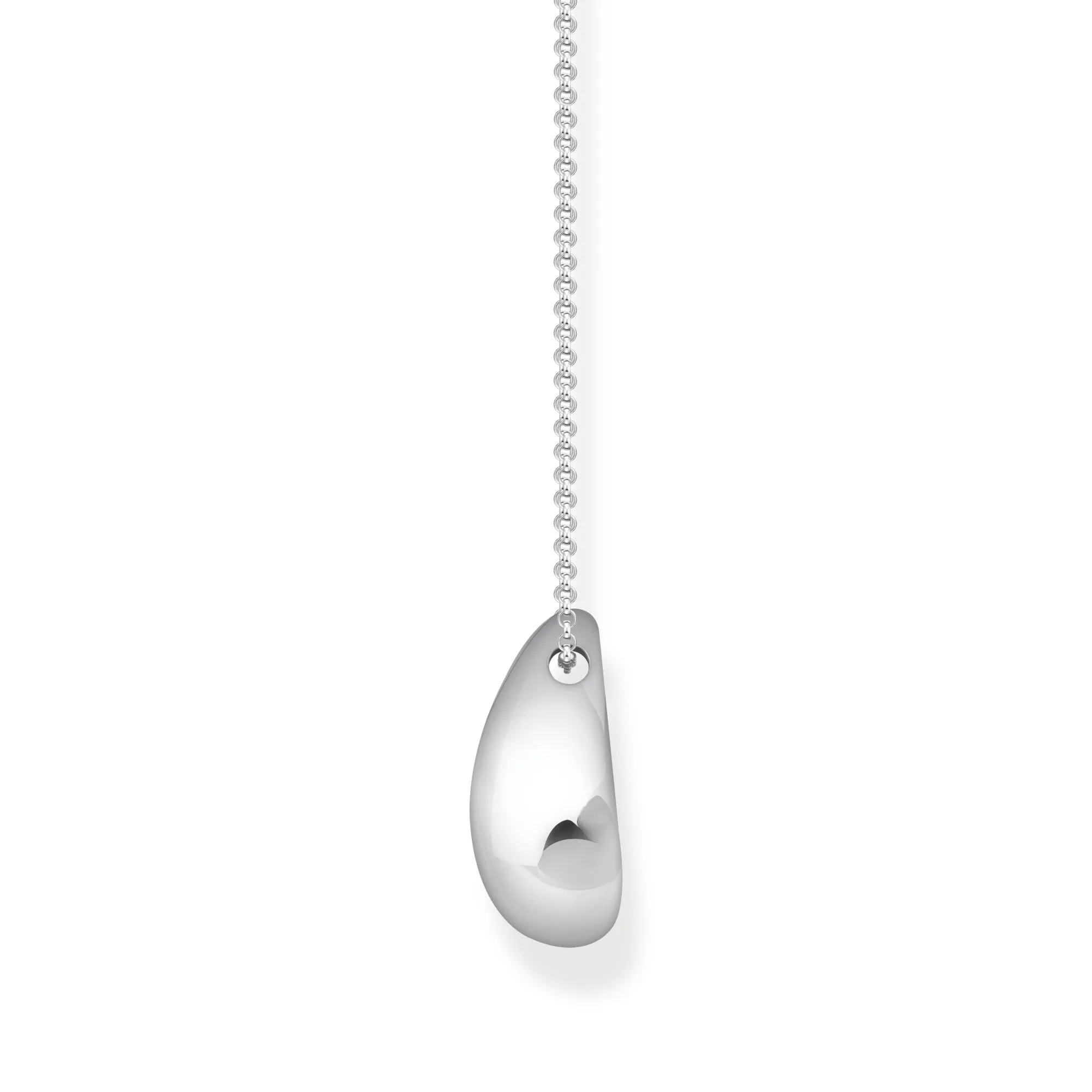 Sterling Silver Bold Elegance Organic Drop Shaped Necklace KE2281-001-21