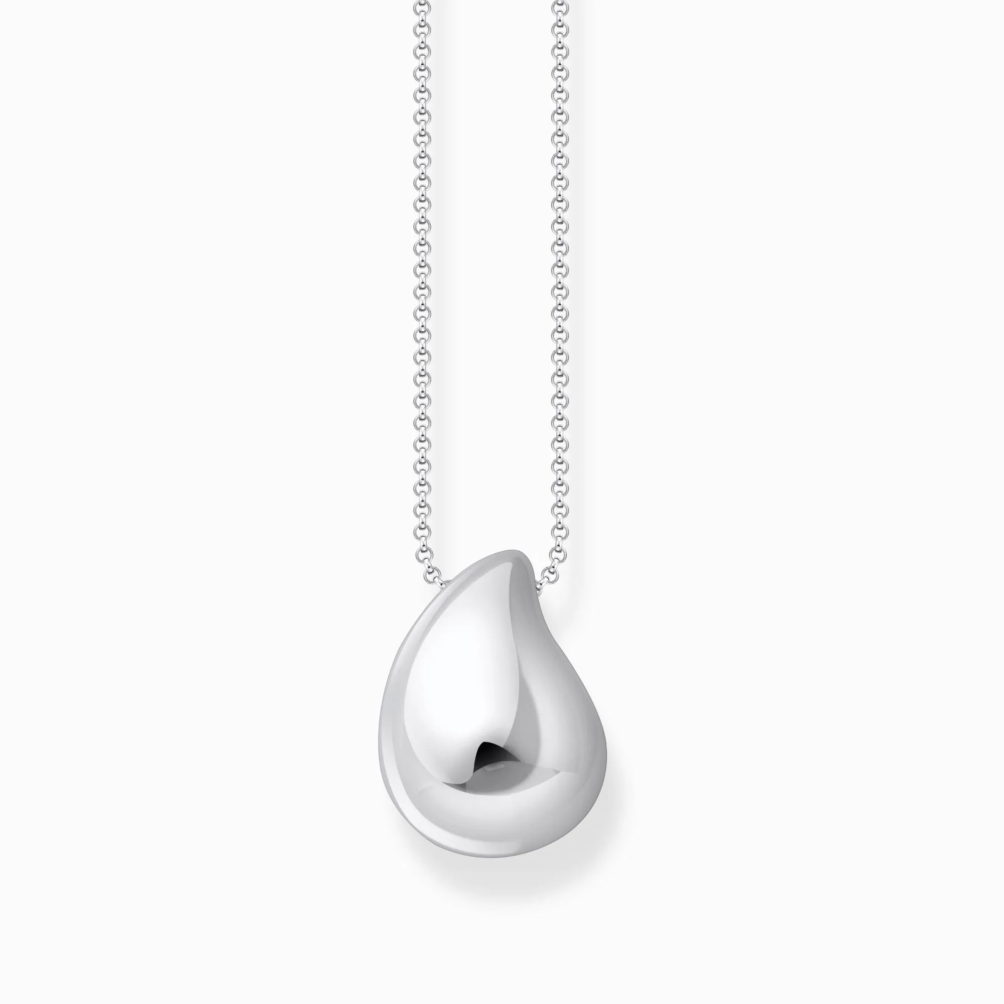 Sterling Silver Bold Elegance Organic Drop Shaped Necklace KE2281-001-21