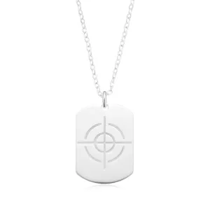 Sterling Silver Dog Tag Engraved Target Pendant