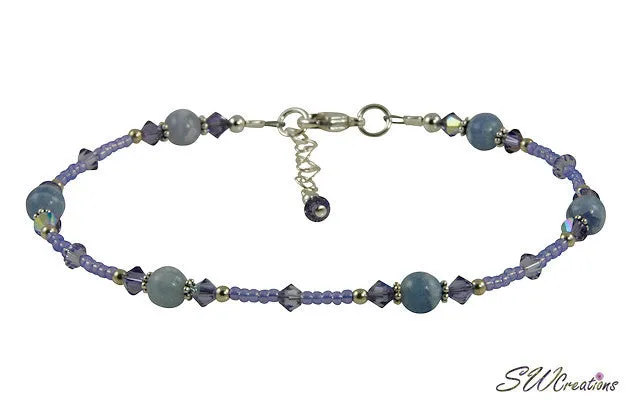 Tanzanite Blue Lace Agate Gemstone Anklet