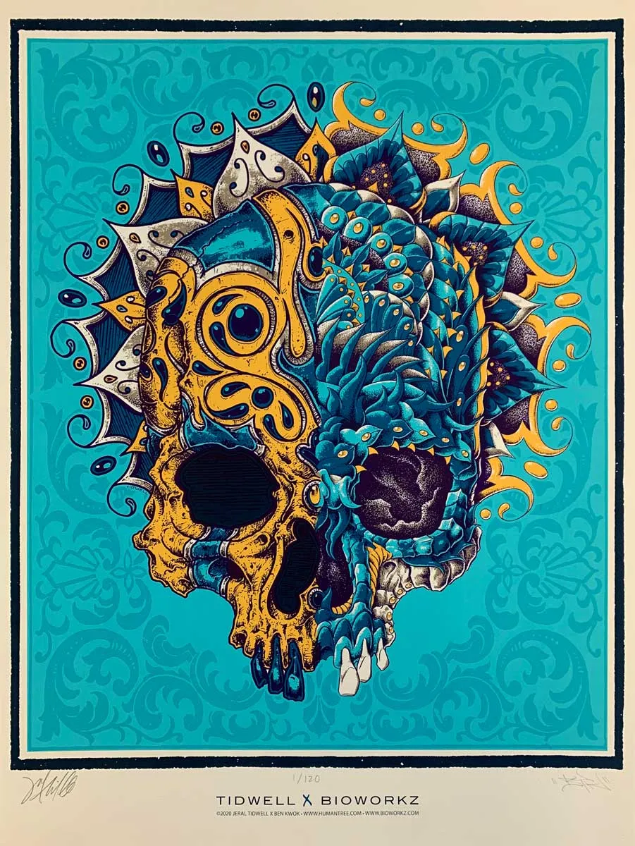 TIDWELL x BIOWORKZ "Skull Collab" Blue Variant Print (Edition of 120)