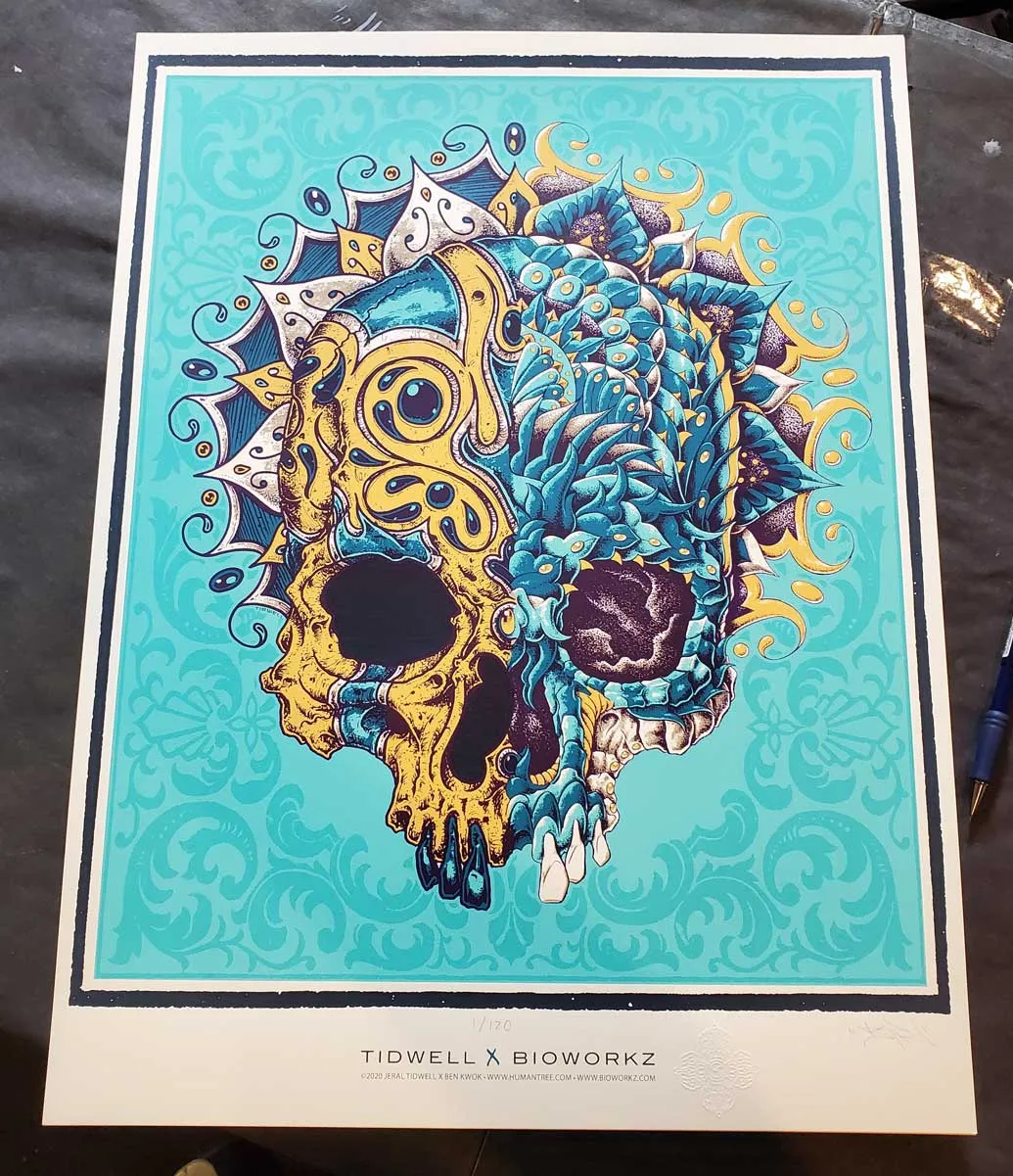 TIDWELL x BIOWORKZ "Skull Collab" Blue Variant Print (Edition of 120)