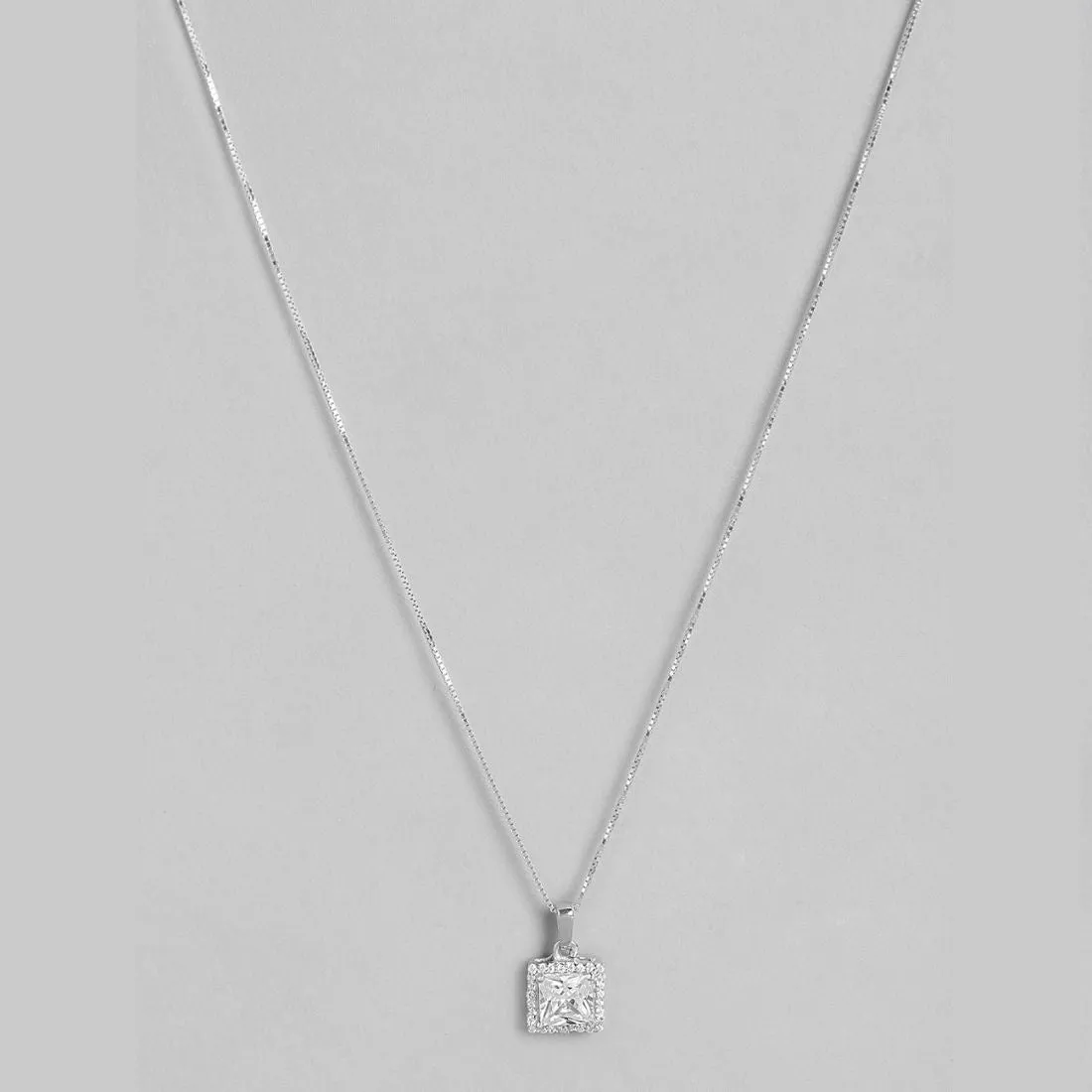 Timeless Shine Rhodium Plated 925 Sterling Silver Pendent with Chain