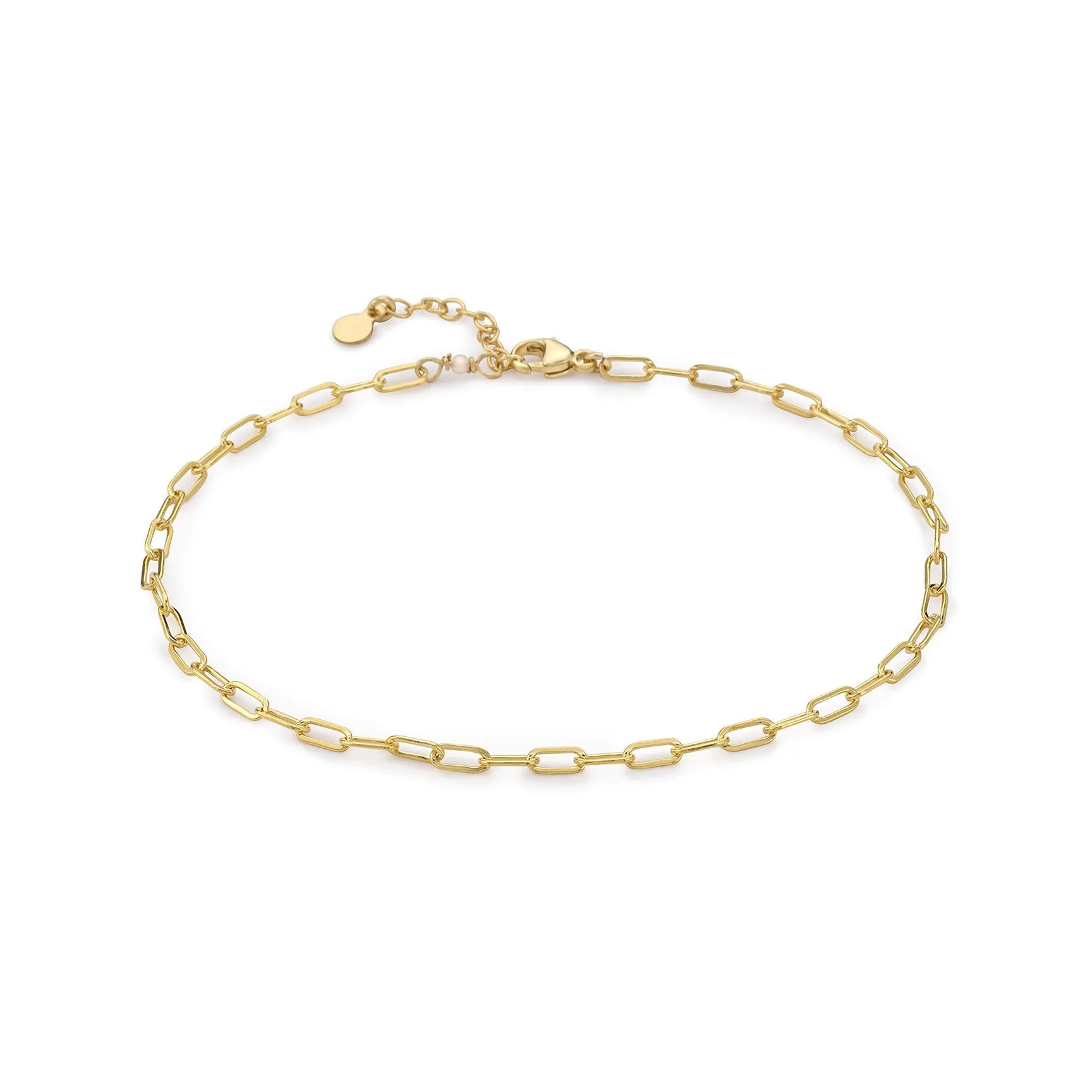 Tiny Paperclip Link Anklet