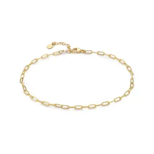 Tiny Paperclip Link Anklet