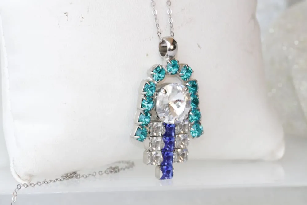 TURQUOISE HAMSA NECKLACE