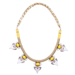 Yellow Cabochon Statement Necklace